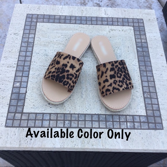 SUMMER CLEARANCE ‼️5 🌟Leopard Espadrille Slides - Picture 2 of 5